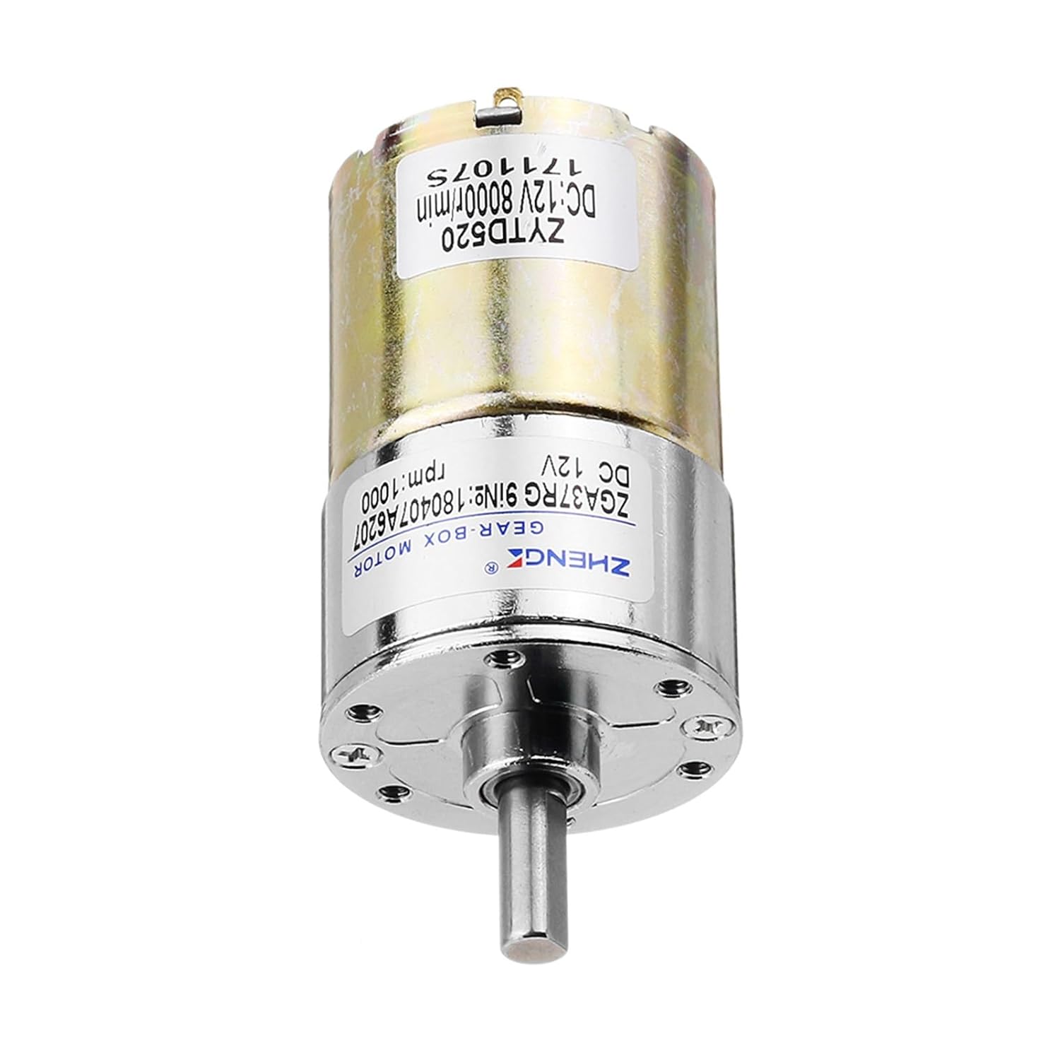ZGA37RG DC Motor 12V 24V DC Gear Motor 2.5RPM/5RPM/10RPM/50RPM/100RPM/150RPM/200RPM/300RPM/550RPM/1000RPM Central Shaft Output 1Pcs(10rpm,24V)
