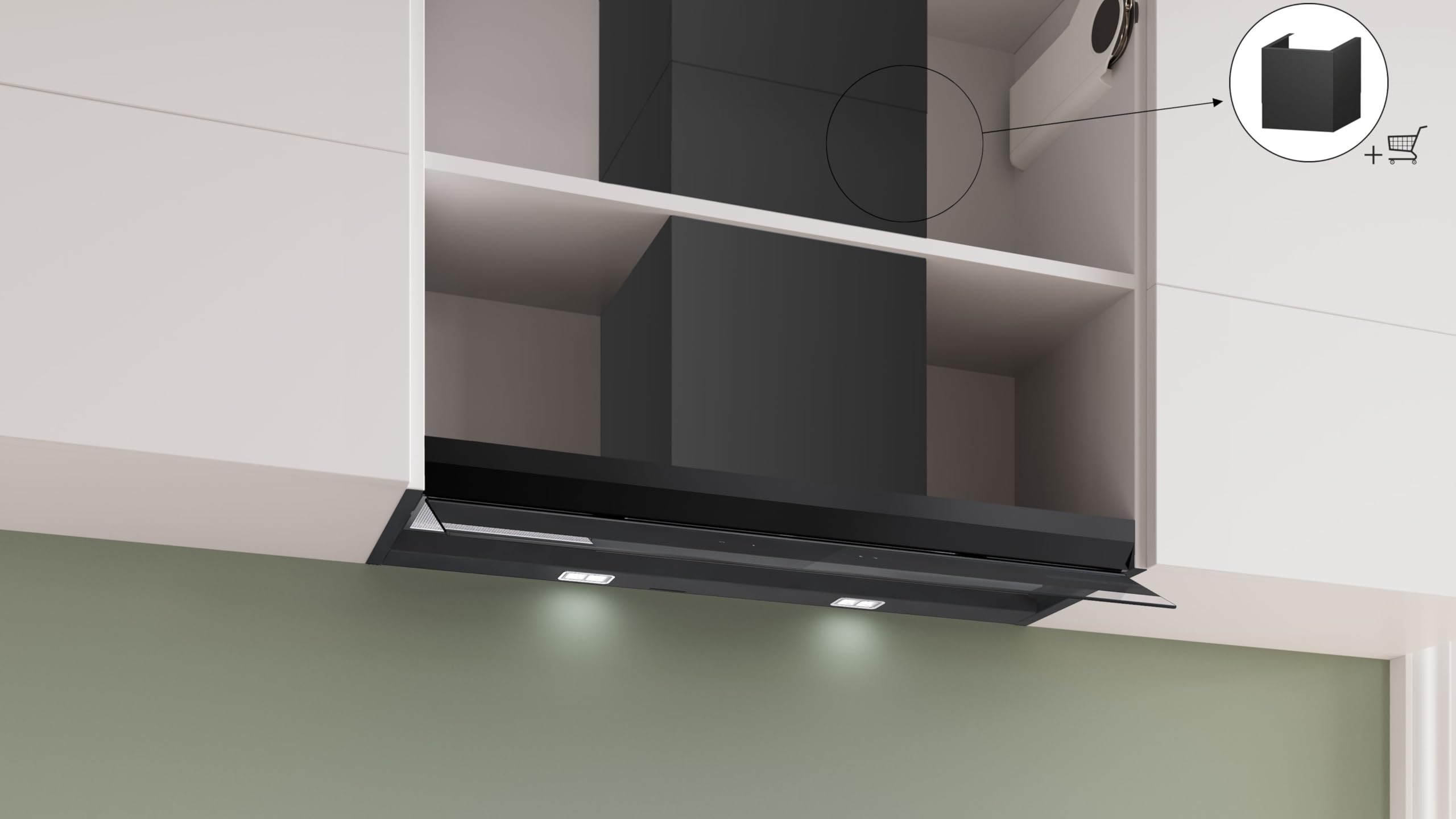 Bosch Serie 6 Integrierte Dunstabzugshaube 90 cm DBB97DP60 Abluft Umluft leiser Motor Mattschwarz