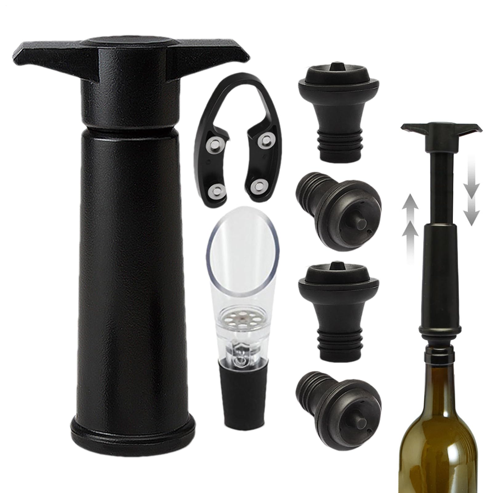 Bouchon de vin et aérateur verseur réutilisable pour bouteilles de champagne et bière