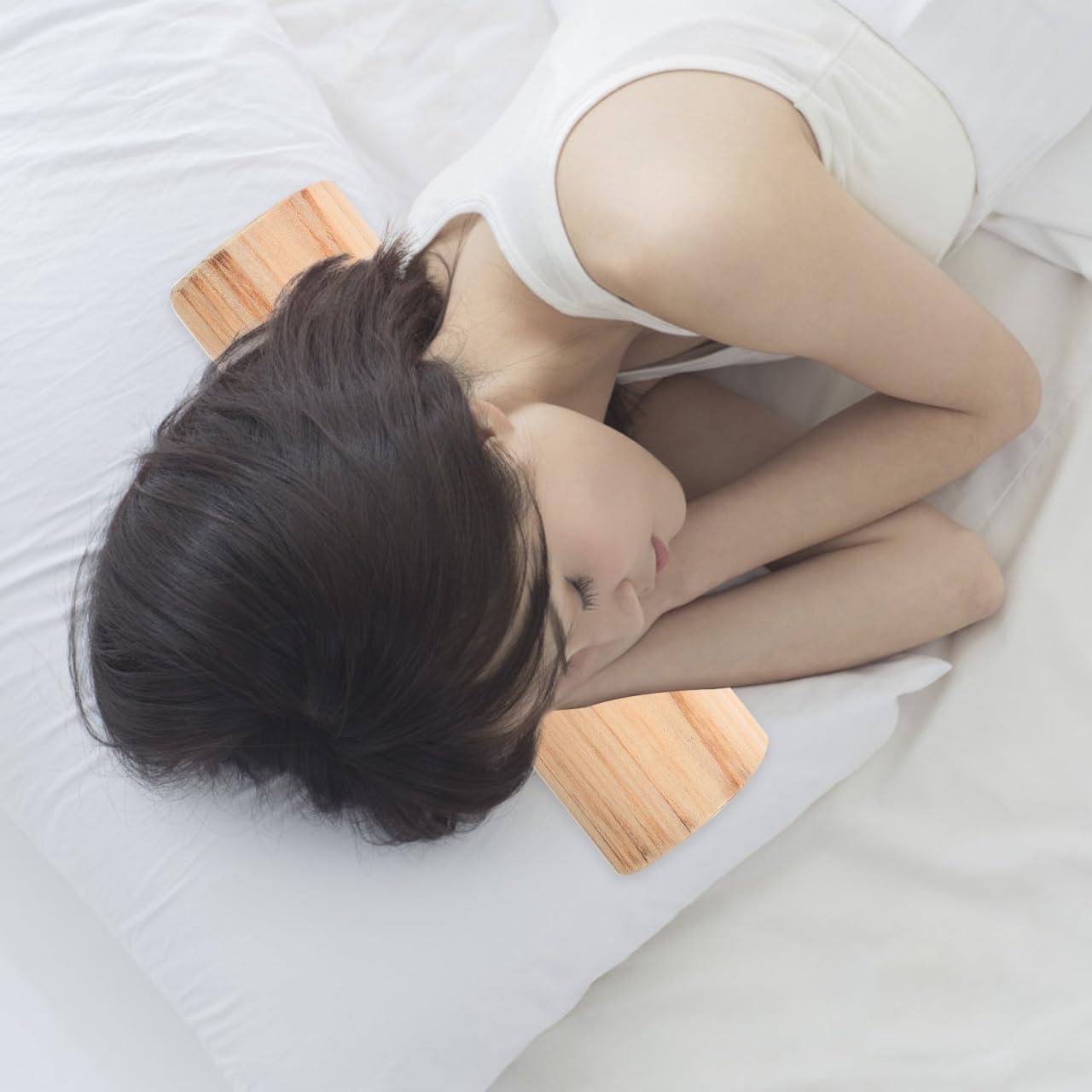 SEWACC Almohada Cervical de Madera para Sauna Soporte Lumbar Ergonómico Almohada de 7 CM de Altura para Uso Diario Baño de Vapor Accesorio para Relajación y Cuidado Cervical
