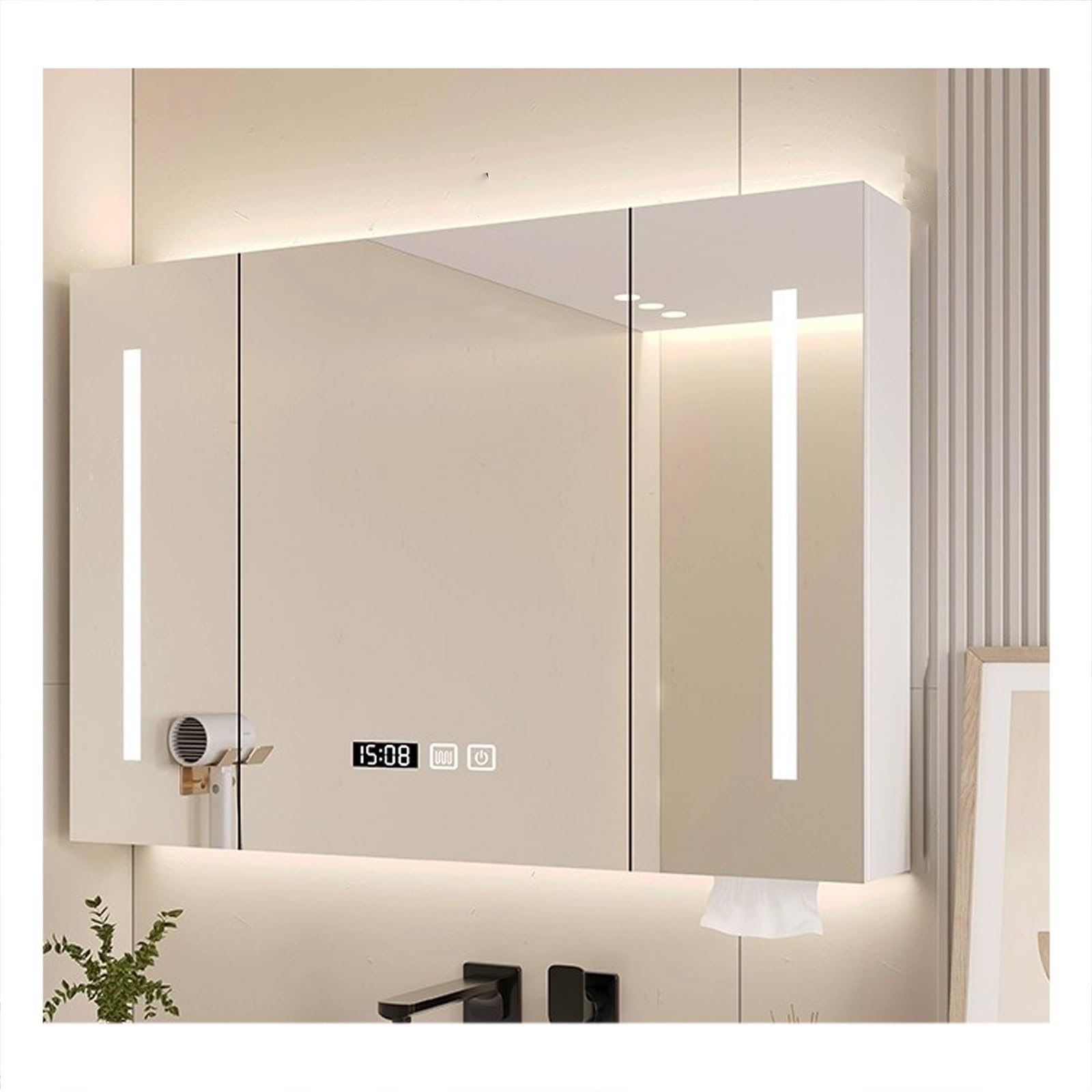 FLYIODFCXV bathroom mirror cabinet, Suitable For Home Bathrooms, Apartment Toilets, Hotel Room And Other Scenarios(White,80 * 70cm/34.5 * 27.5in)