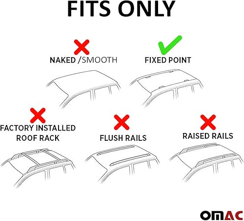 Miniatura 9 de OMAC Barras transversales para techo Mazda CX-3 2016 a 2021, portaequipajes en el techo, capacidad de carga de 165 libras, aluminio, con cerradura,