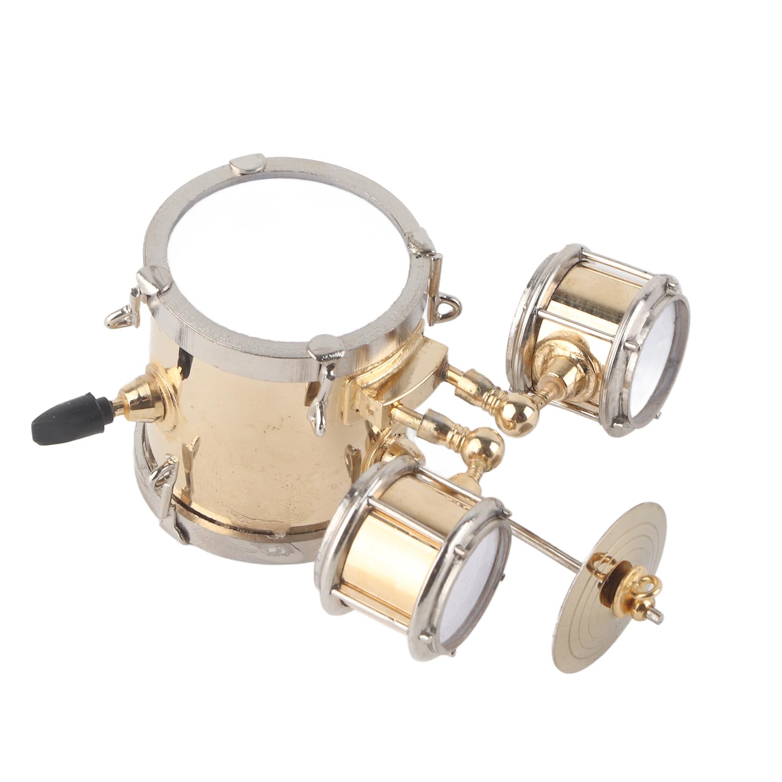 Réplica de Instrumento Musical en Miniatura Realista, Juego de Batería de , Adorno de Baterista de Latón de Primera Calidad con Caja de , Ideal para Entusiastas de los Músicos y