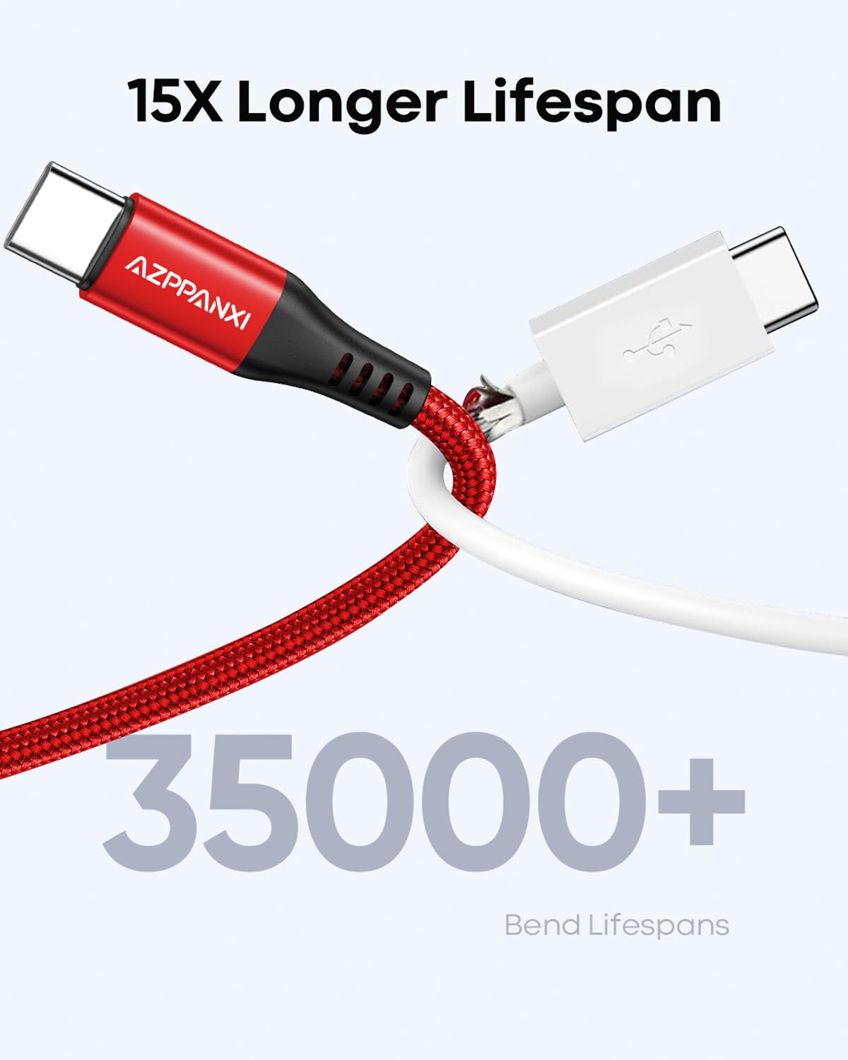 Cable USB C a USB C de 20 pies, cable USB C extralargo (USB 2.0, 60 W), cable trenzado de carga rápida tipo C a tipo C para iPhone 16 15 Pro Max MacBook iPad Samsung Galaxy S24 S23 Pixel Moto LG