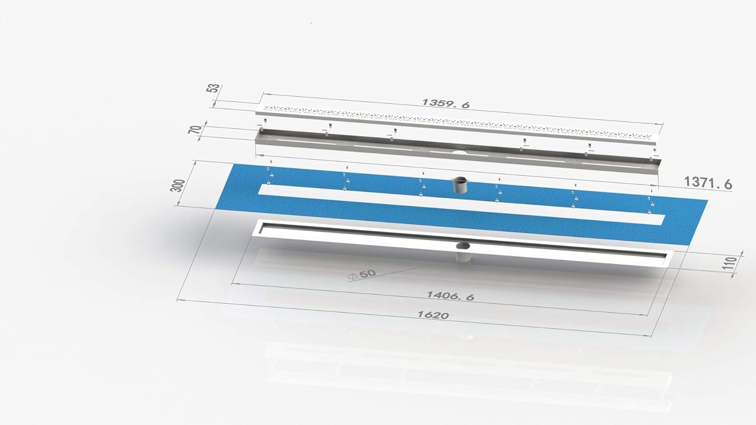 AlinO Linear Shower Kit (32"X60"-54" Wall, Nickel)