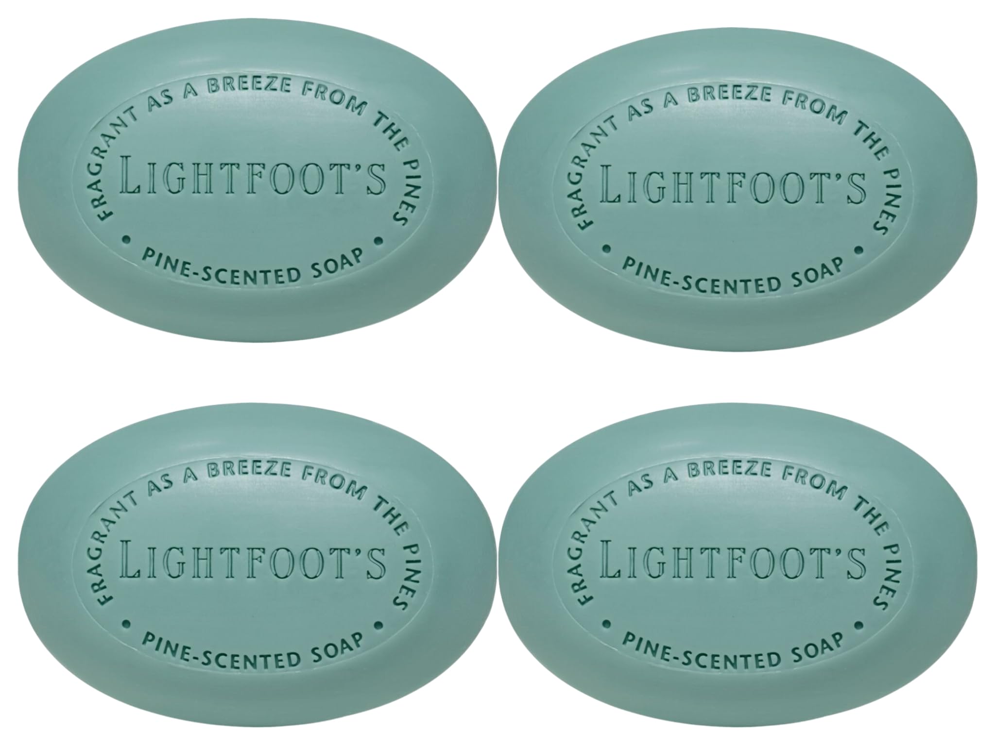Lightfoot's Pine Soap for Men (Set of 4 Bars) All Natural Pine Scented Mens Athletic Soap for Body or Hands