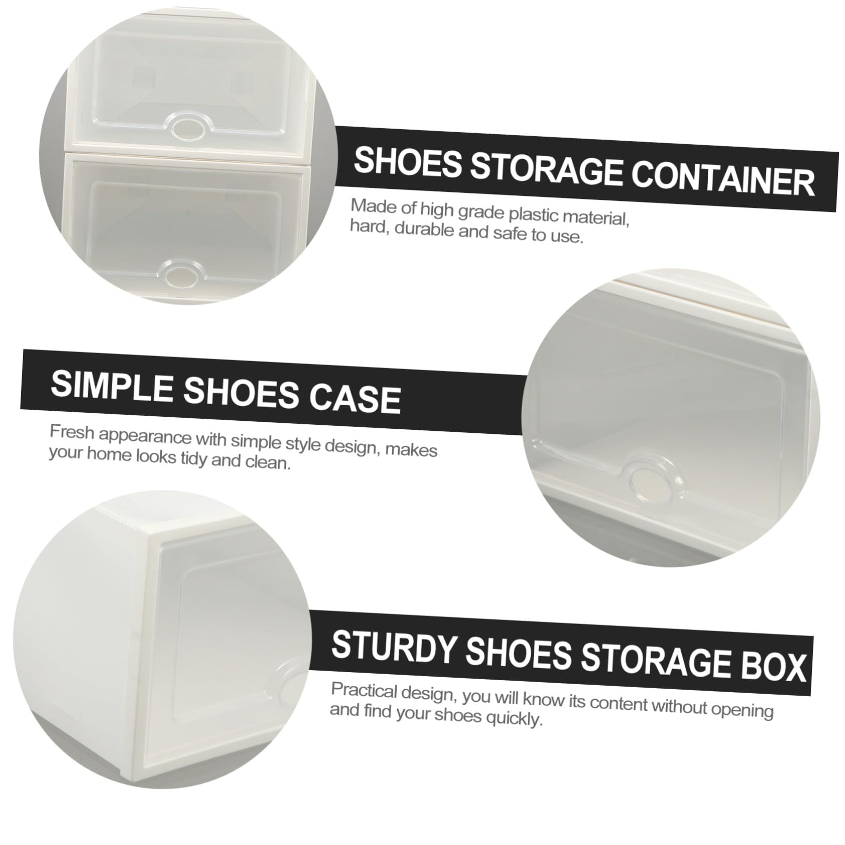 Zerodeko 6 Piezas Cajas de Zapatos de Plástico Transparente Tipo Cajón Caja para Guardar Zapatos Organizador para Hogar