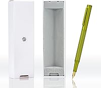 Vista 26 de Wikult Hong-Dian - Pluma estilográfica personalizada de bosque negro mate, punta media, diseño clásico con juego de caja de regalo, grabado con tu