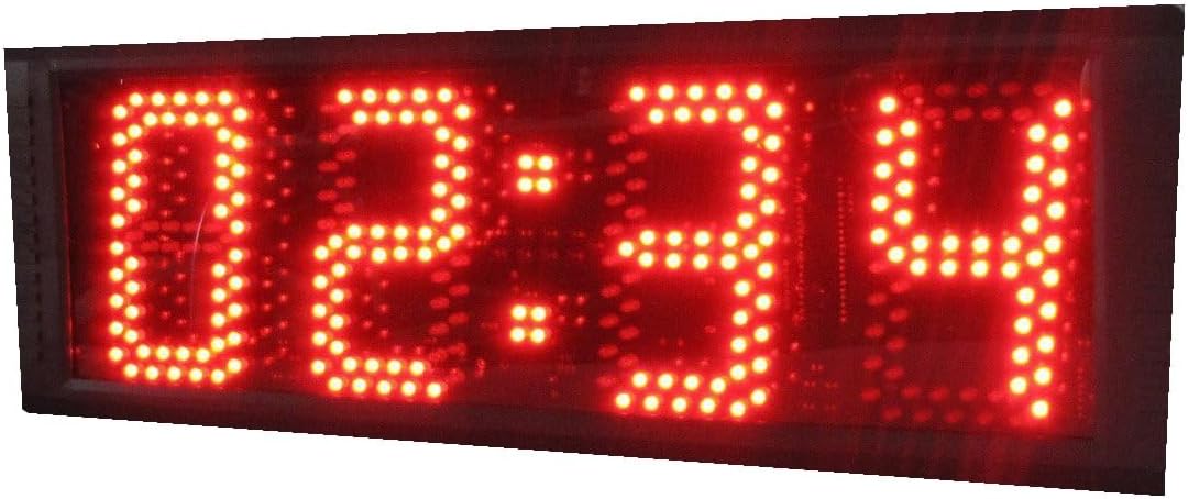 AZOOU Large 5-inch 4 Digits LED Race Timing Clock Countdwon or Up Timer 12/24 Hours Minutes Clock