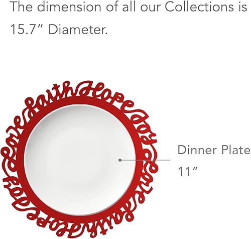 Miniatura 6 de Silvana Papier Manteles individuales de papel troquelado con detalles en relieve para crear manteles de Navidad. Colección Hope. Paquete de 12