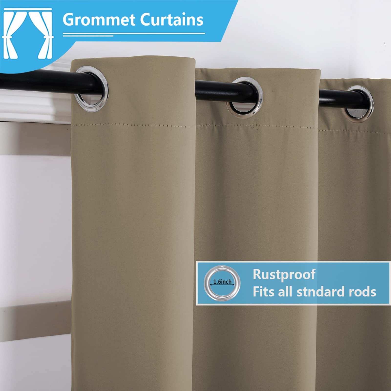 Tenda Termica Tende Da Sole Per Porte Con Anelli Maka 2PZ Tende