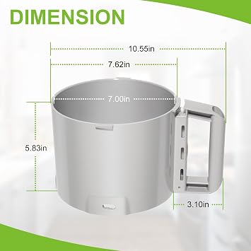 112204S Cutter Bowl Fit for Robot Coupe R2 R2B R2N R2 Dice Food Processor, Compatible with Robot Coupe 3 Quart Bowl (Grey)