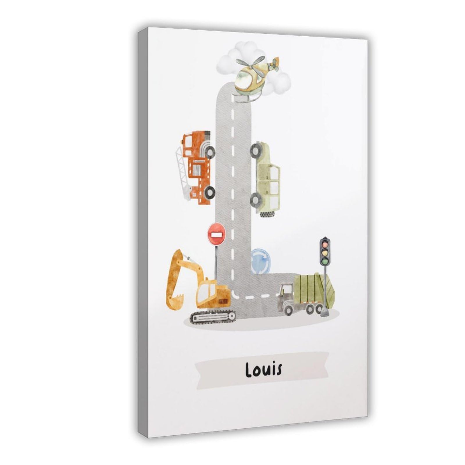 Poster sur toile à thèmes éducatifs Alphabet de A à Z (3) - Décoration pour chambre à coucher, bureau, chambre - Cadeau - 50 x 75 cm