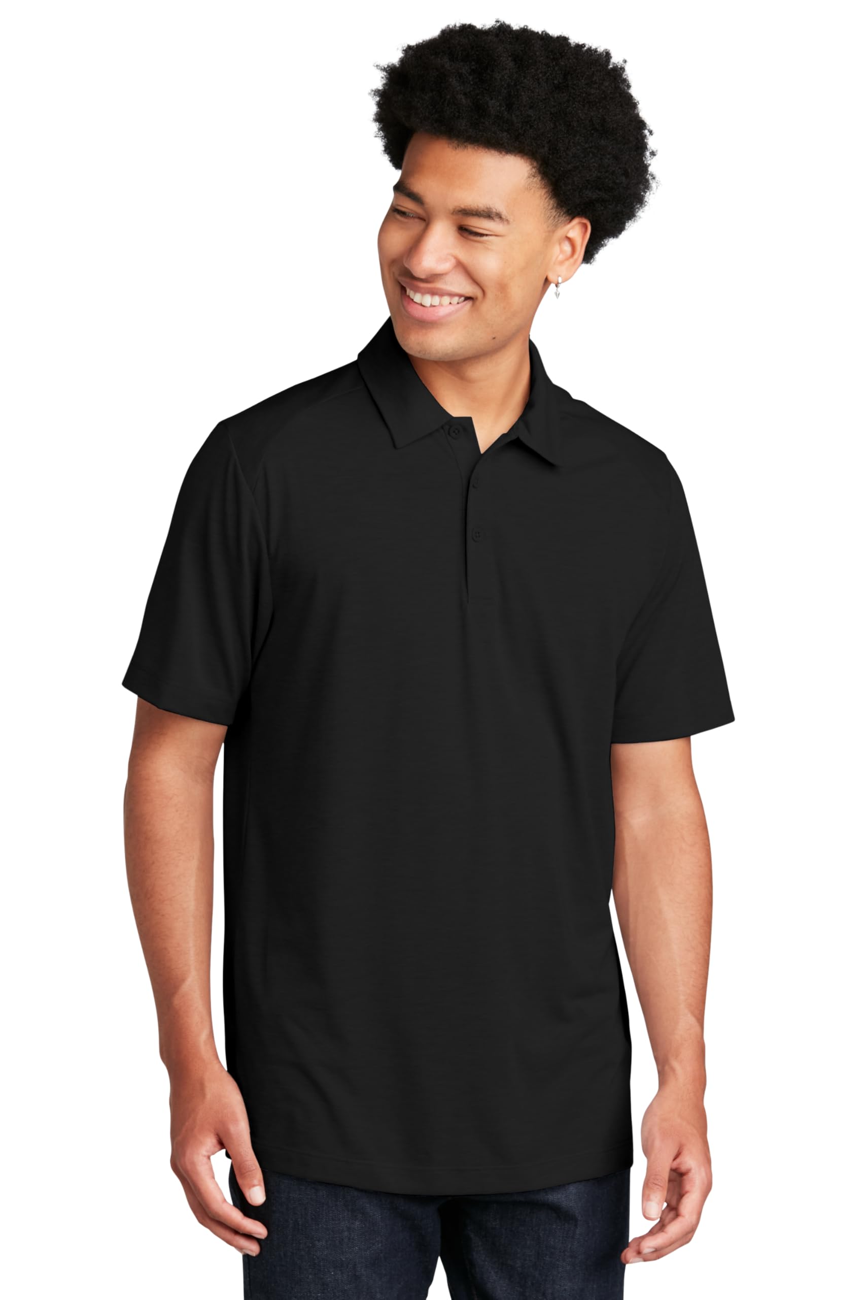SPORT-TEK Unisex PosiCharge Tri-Blend Wicking Polo | Lightweight Short Sleeve Collared Shirt for Men & Women, Casual Fit Top