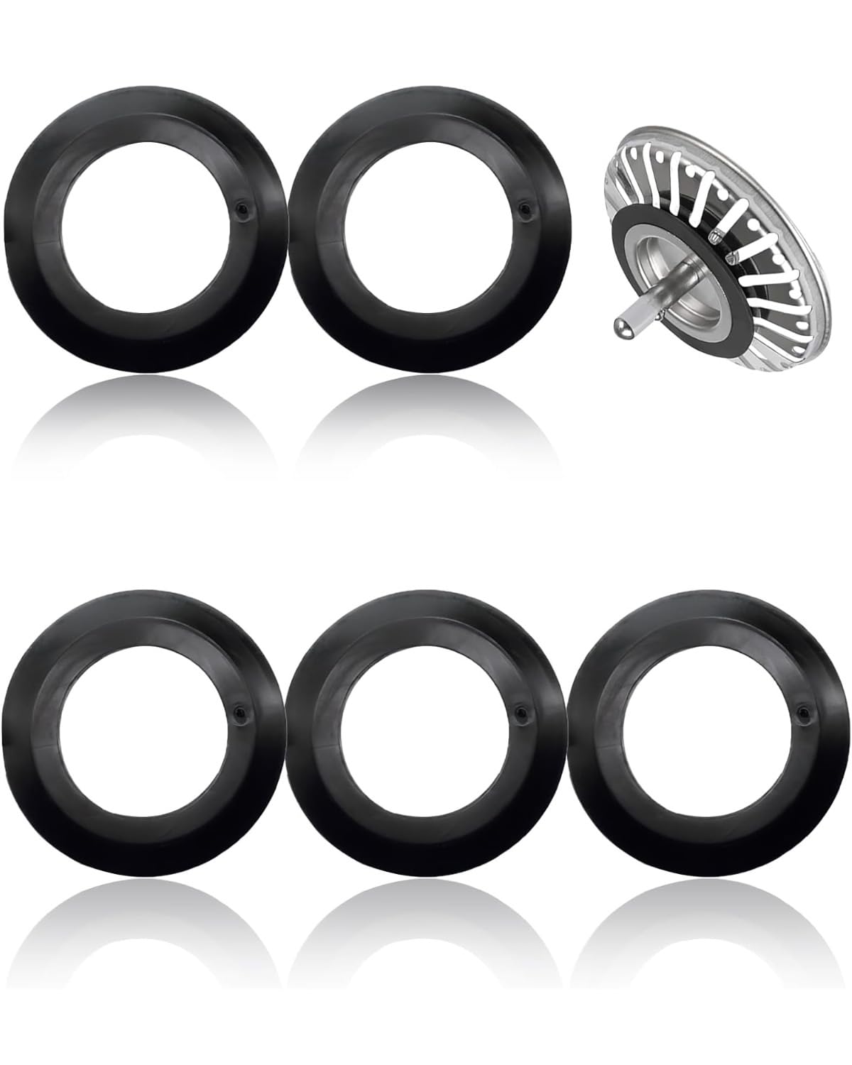 Set 6 Guarnizioni Silicone Per Scarichi | Anelli Di Tenuta 38mm Per Lavandini E Vasche - Antiperdita - Foto 3