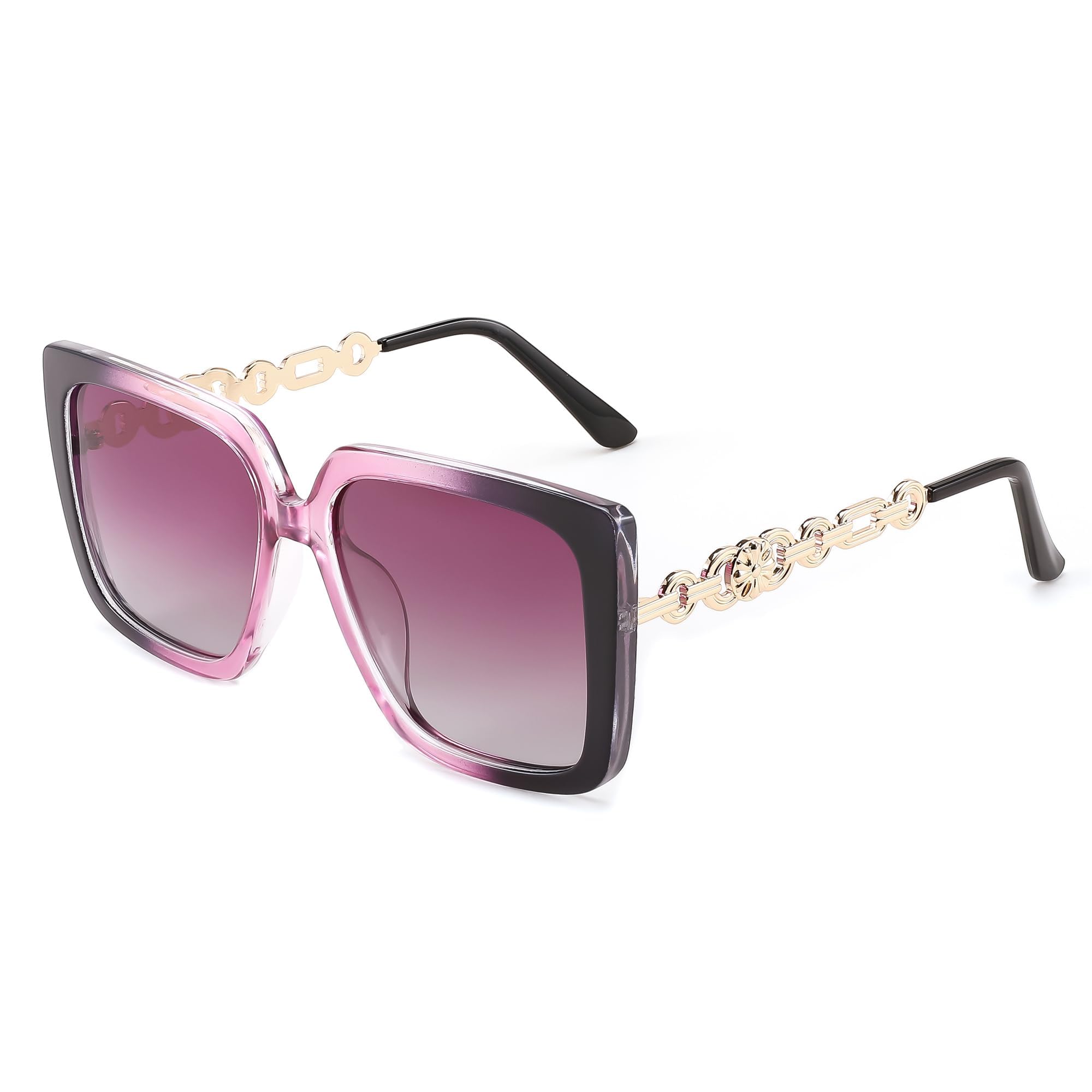 FEISEDY Gafas de Sol Polarizadas Mujer Gafas Cuadradas Grandes Gafas de Sol Clásicas de Moda Vintage con Protección UV400 B0003