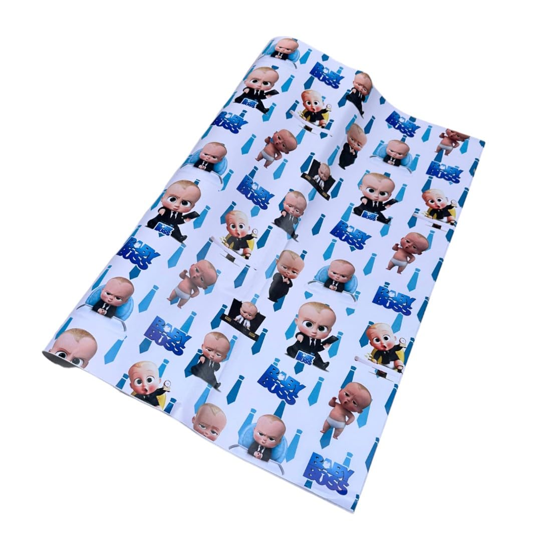 LA TROVE Colourful Gift Wrapping Paper Sheet For Gift Packing|Gift Wrap Roll, Gift Papers Sheets, Gift Cover Wrapping Paper(Boss Baby) (Pack 0F 15),White