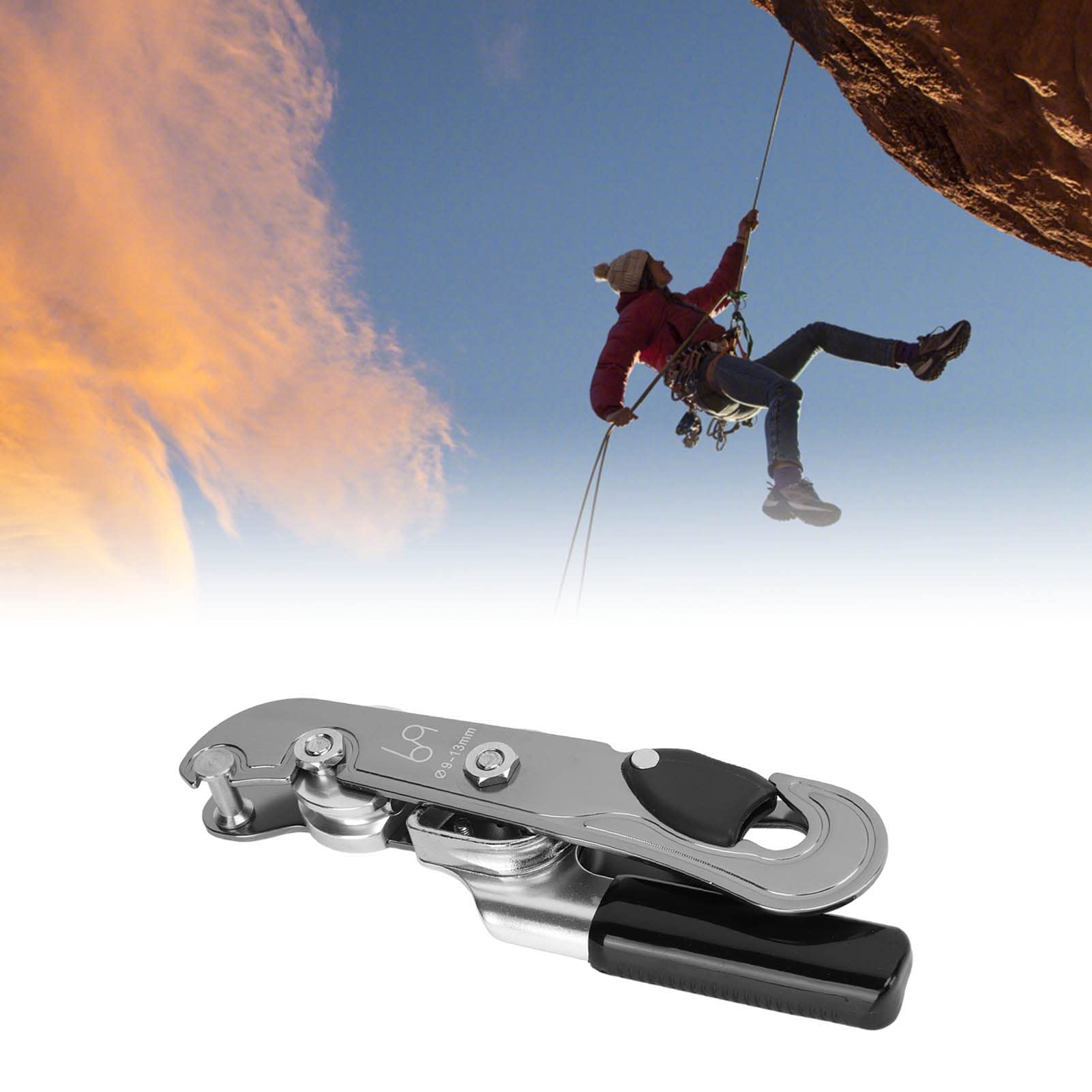 HERCHR Descenso De Parada De Escalada, Descensor De Escalada En Roca Ascendente Y Dispositivo De Descenso De Rappel Tope De Cuerda Equipo De Escalada para Rescate De Picos De Escalada En Roca