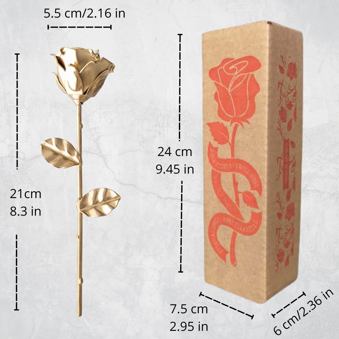 Forging Art Bcn® Rosa Eterna in Ferro Forgiato a Mano (Oro)