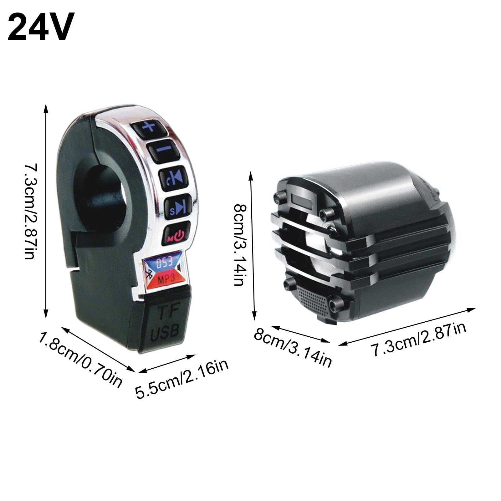 stereo per moto, amplificatore senza fili per manubrio con ricarica per cellulare integrata, impianto stereo impermeabile, adatto per biciclette, scooter, auto, veicoli a due ruote e