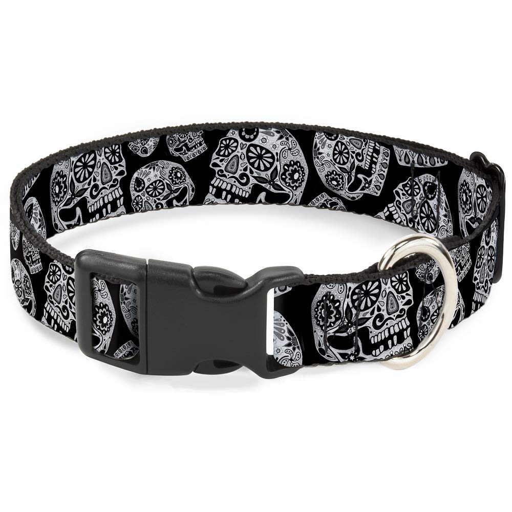 Collier Living II Mort Noir/Blanc avec clip plastique résistant de Buckle Down
