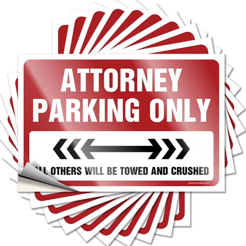 Fzfn Colour Decals Neutral Emo Room Decor Waterproof - Attorney Parking Only Door Self Adhesive Decal For Military Use(12X18cm)