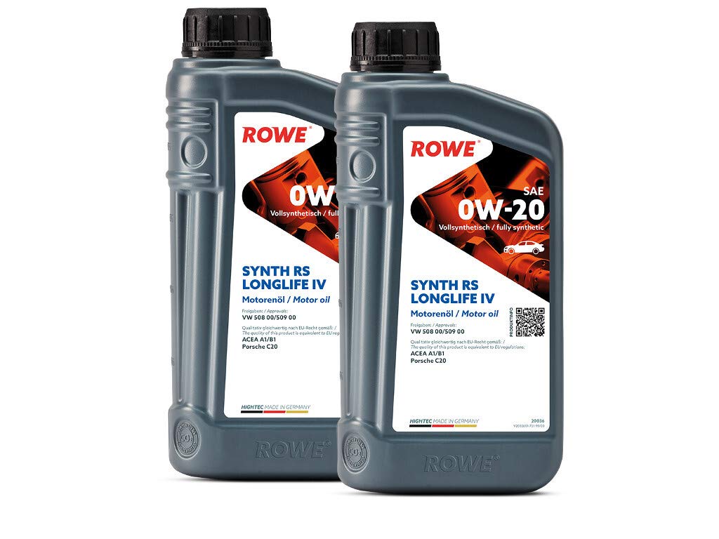 2 (2x1L) Liter ROWE HIGHTEC SYNTH RS LONGLIFE IV SAE 0W-20 Motoröl Made in Germany