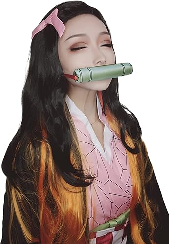 Etasy - Peluca de cosplay para Demon Slayer Kimetsu no Yaiba Nezuko Kamado