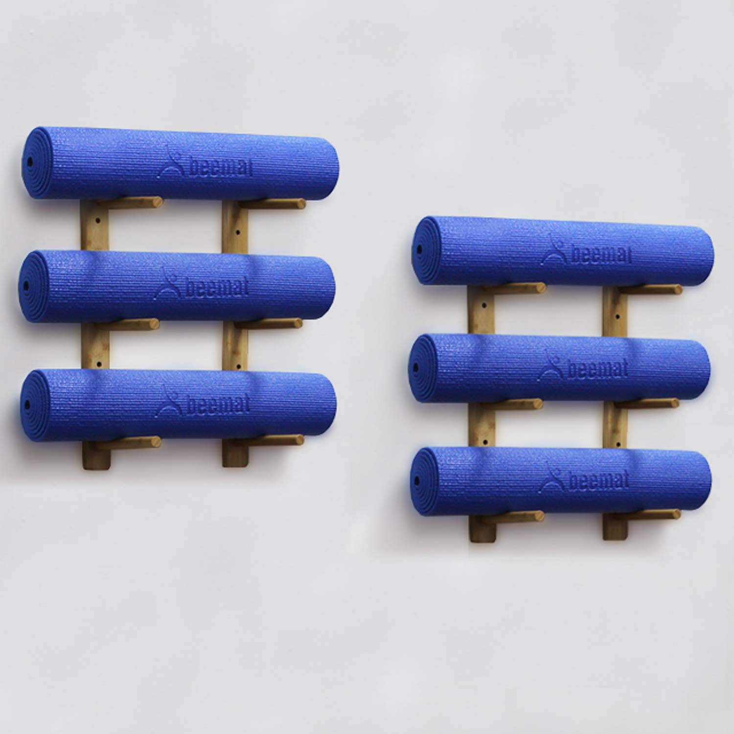 BEEMAT Yoga Mat Wall Storage Rack, Holds 6 Mats