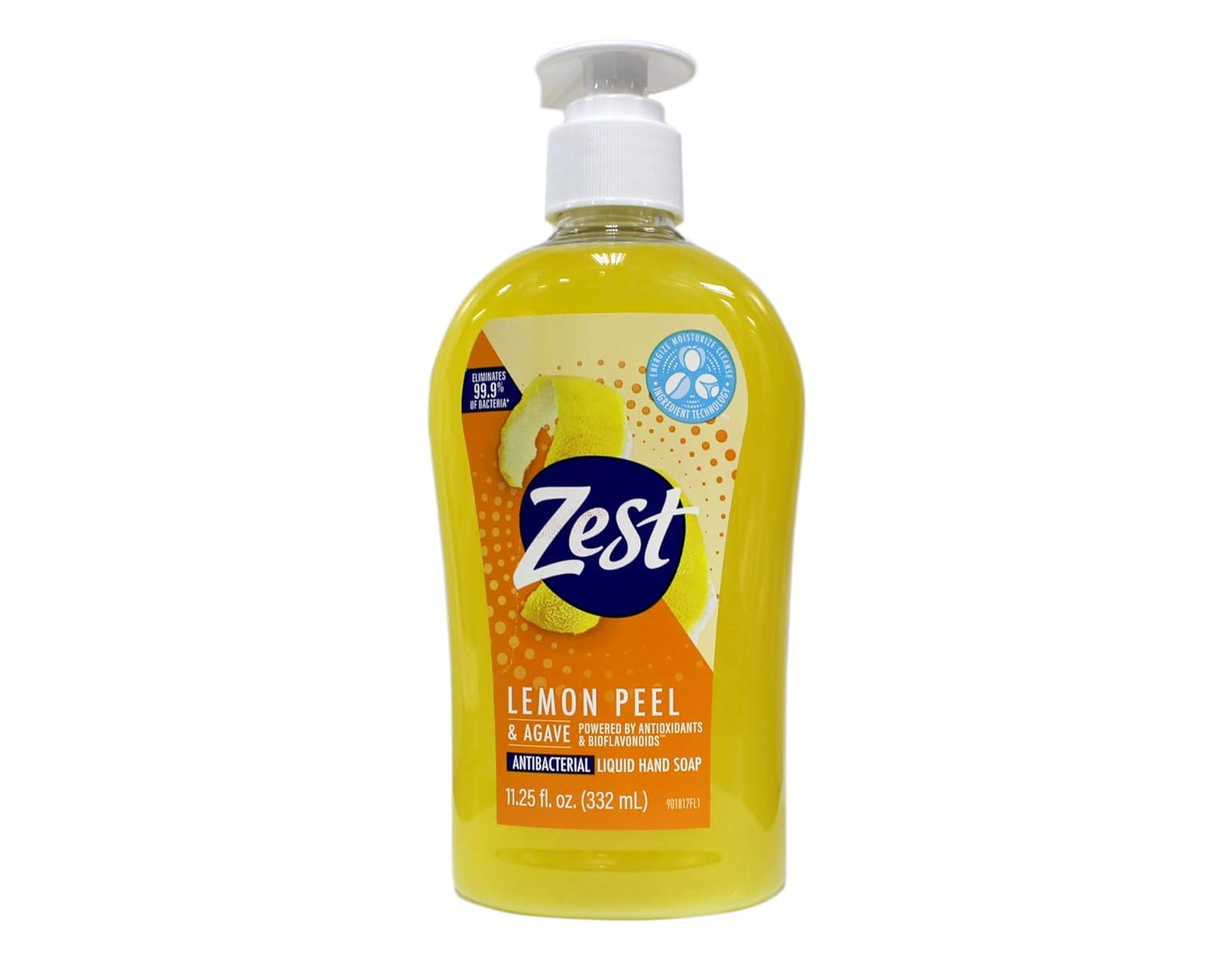Zest LEMON PEEL ANTIBACTERIAL LIQUID HAND SOAP 11.25OZ