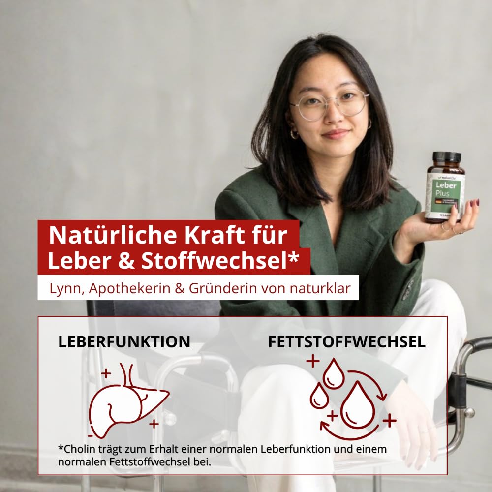 Leber Plus hochdosiert - 80% Silymarin, Mariendistel Kapseln mit Artischocke, Löwenzahn, Curcuma & Cholin - 120 Kapseln - Vegan - Milk thistle - Made in Germany