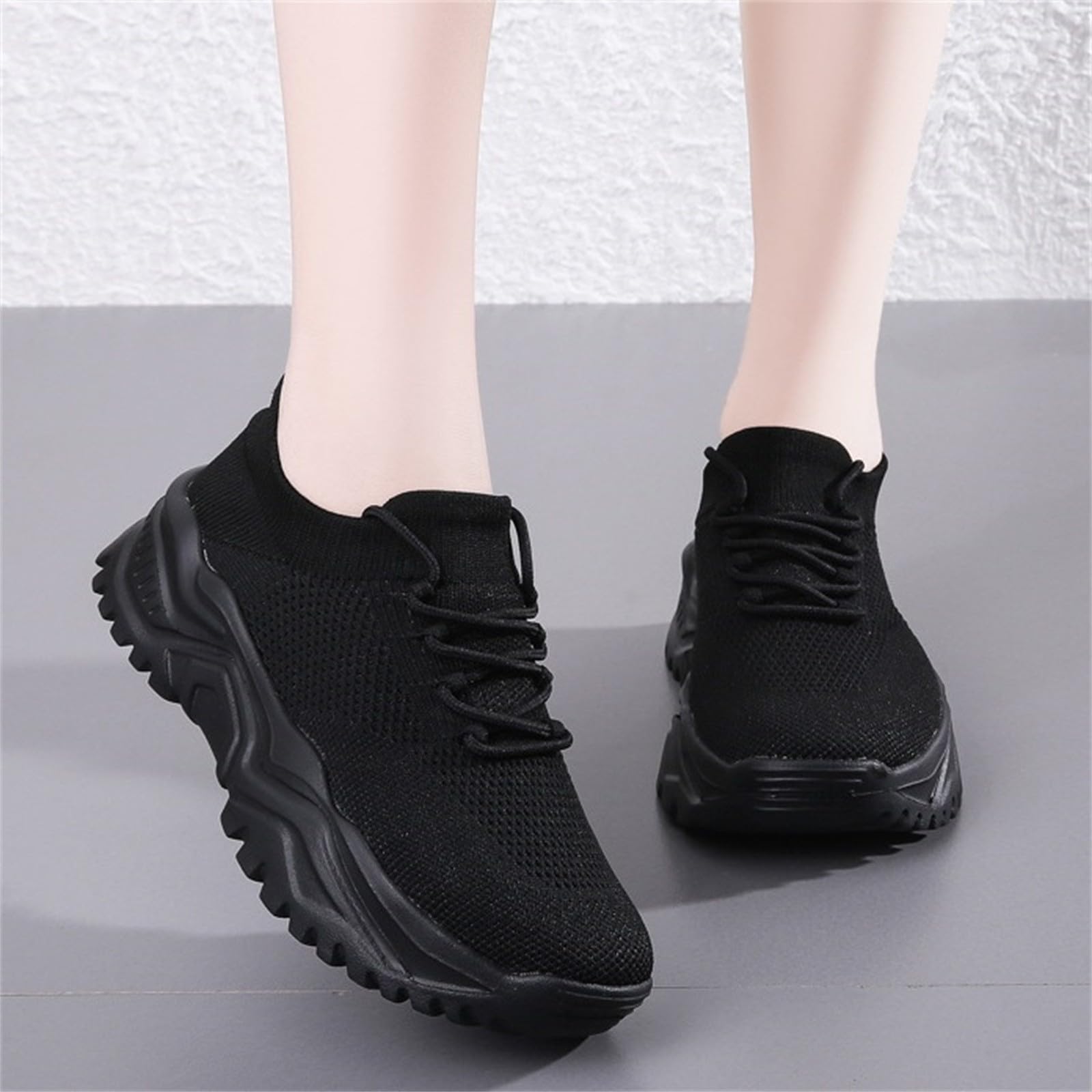 Scarpe Donna Ginnastica Leggere Scarpe Comode per Camminare Comode | Calzature Atletica in Suola Spessa per Passeggiata Invernale Sneakers Ragazza Concezione Ergonomica Pelle Sintetica