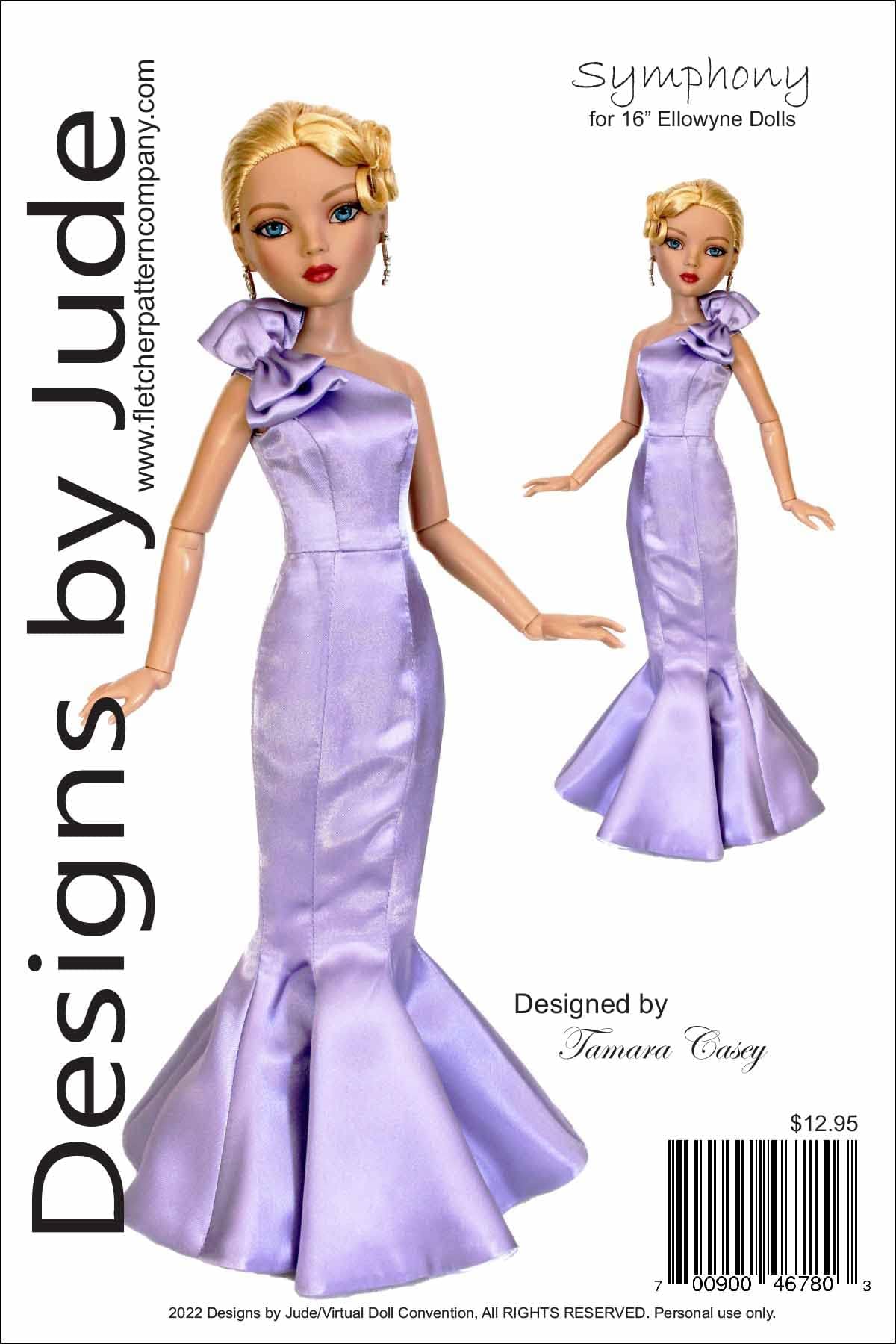Symphony Doll Clothes Sewing Pattern for 16" Ellowyne Neema Dolls Tonner