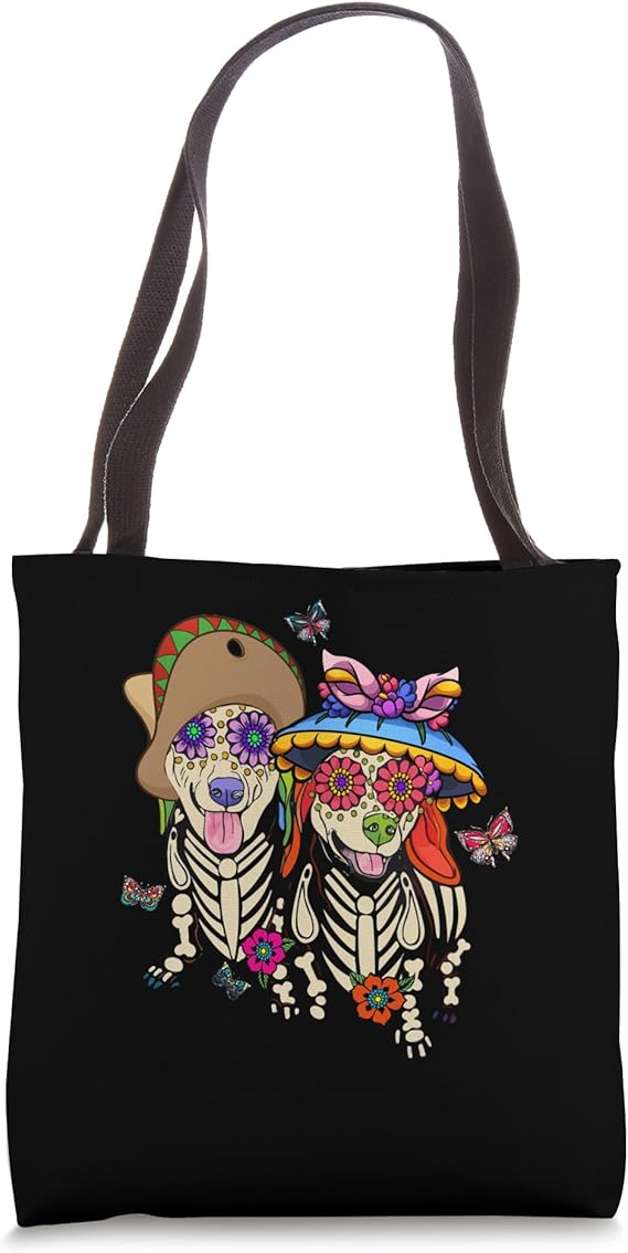 Sugar Skull Mexican Dachshund Bone Halloween Day Of Dead Tote Bag