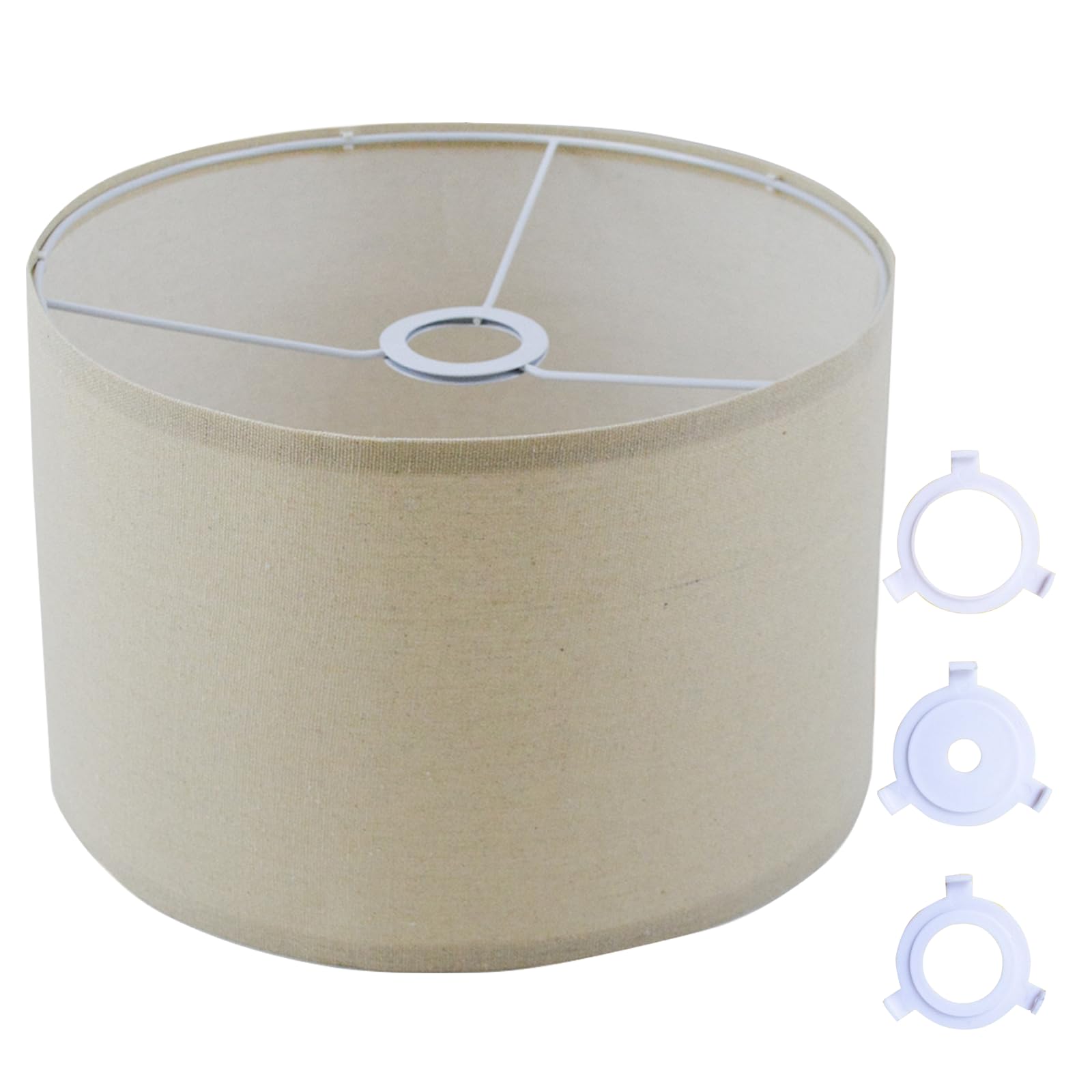 Stoff Lampenschirm, Beige lampenschirm für Tischlampe Wandlampe Nachttischlampe und Stehlampe, Naturleinen Hardcover Handgefertigt, lampenschirme mit Konverter für E27, E26,E14,11mm