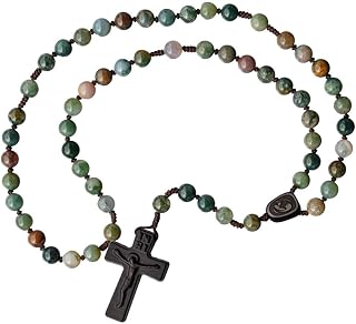 8mm Multicolor Onyx/Jujube Wood 5 Decade Rosary