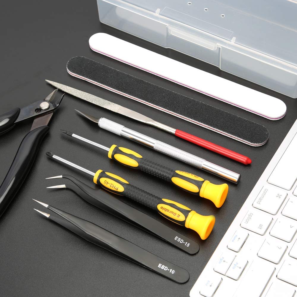 16Pcs Outils de modélisme Gundam, Kit d'outils de construction de passe-temps,professionnel d'outils de base Ensemble d'artisanat pour la construction, la réparation de Modèles Gundam.