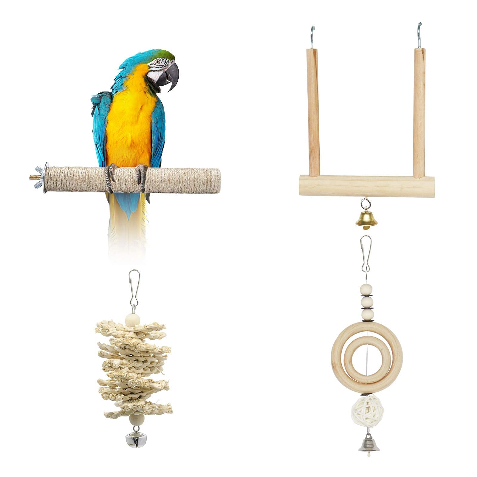 Giochi Per Uccelli In Cocco Naturale - 7 Pezzi, Per Pappagalli E Uccelli Piccoli - Foto 13