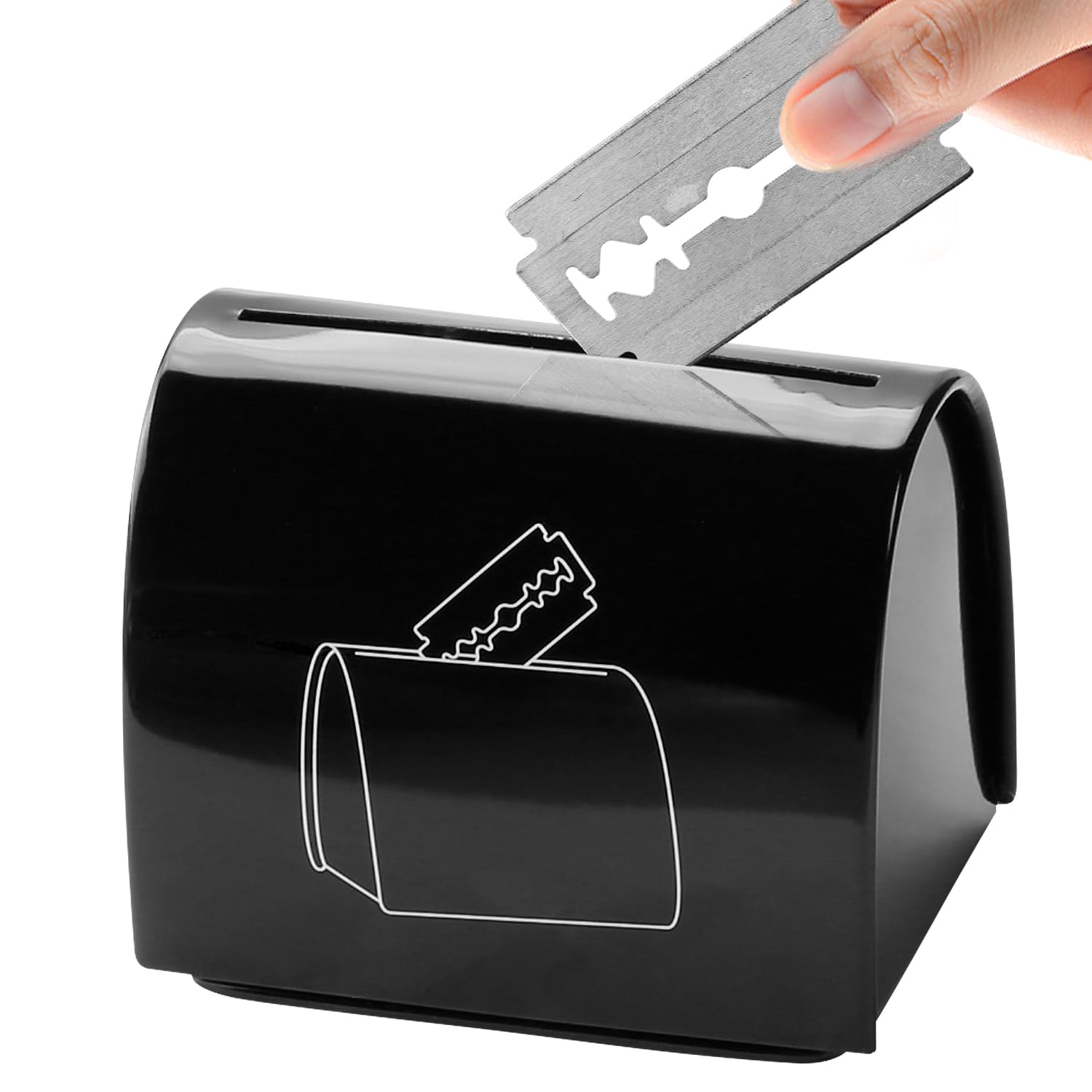 VanyibroShaver Disposal Case, Double Edge Razor Blade Bank Portable Shaver Razor Blade Storage Iron Box for Used Safety Shaver