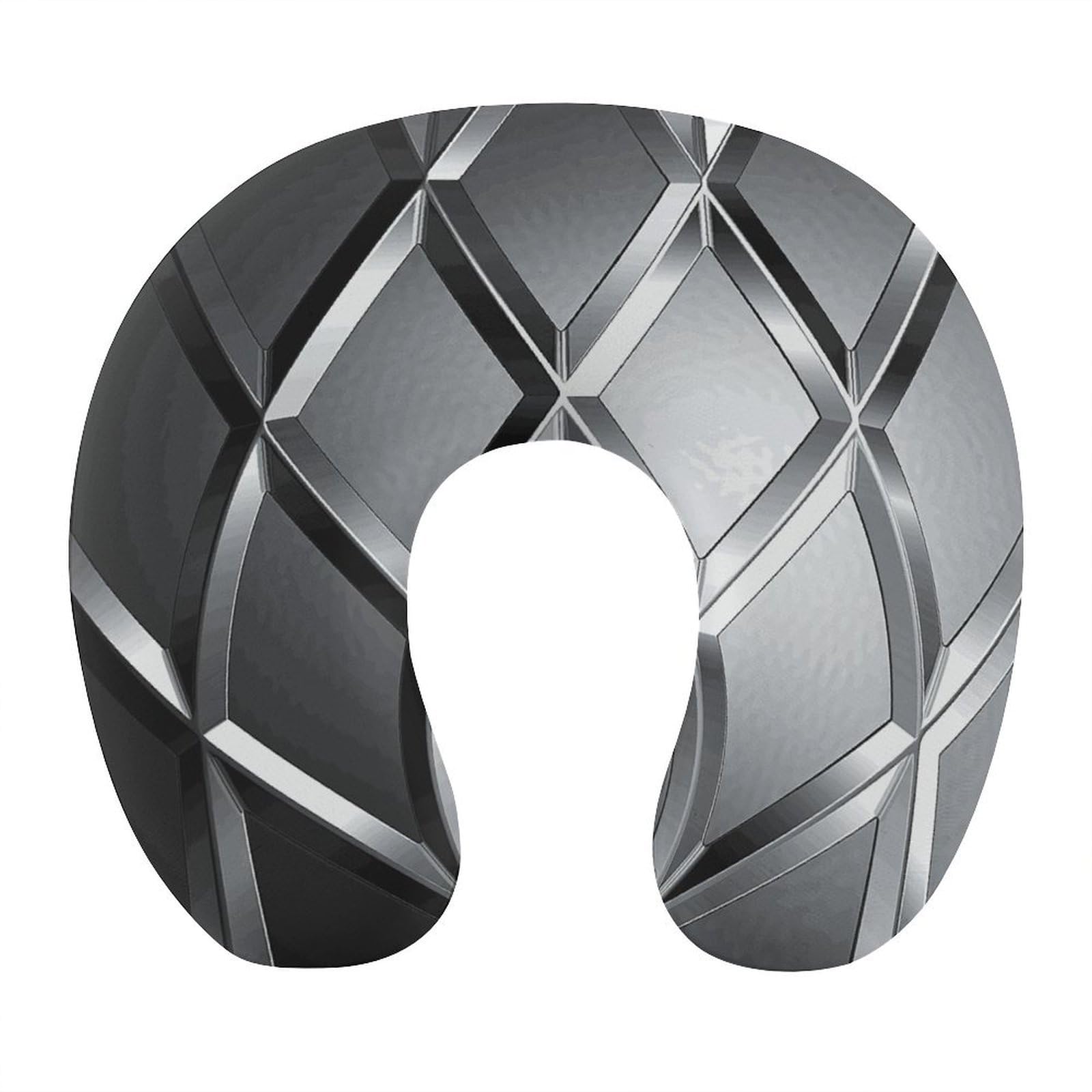 Adfgyerh Style Silver Geometric Figure U-Shaped Pillow，Memory Foam Pillow Core，Cushion ，Provide Neck Support ，Travel Pillow，Suitable For Airplanes, Cars, Homes, And Offices.
