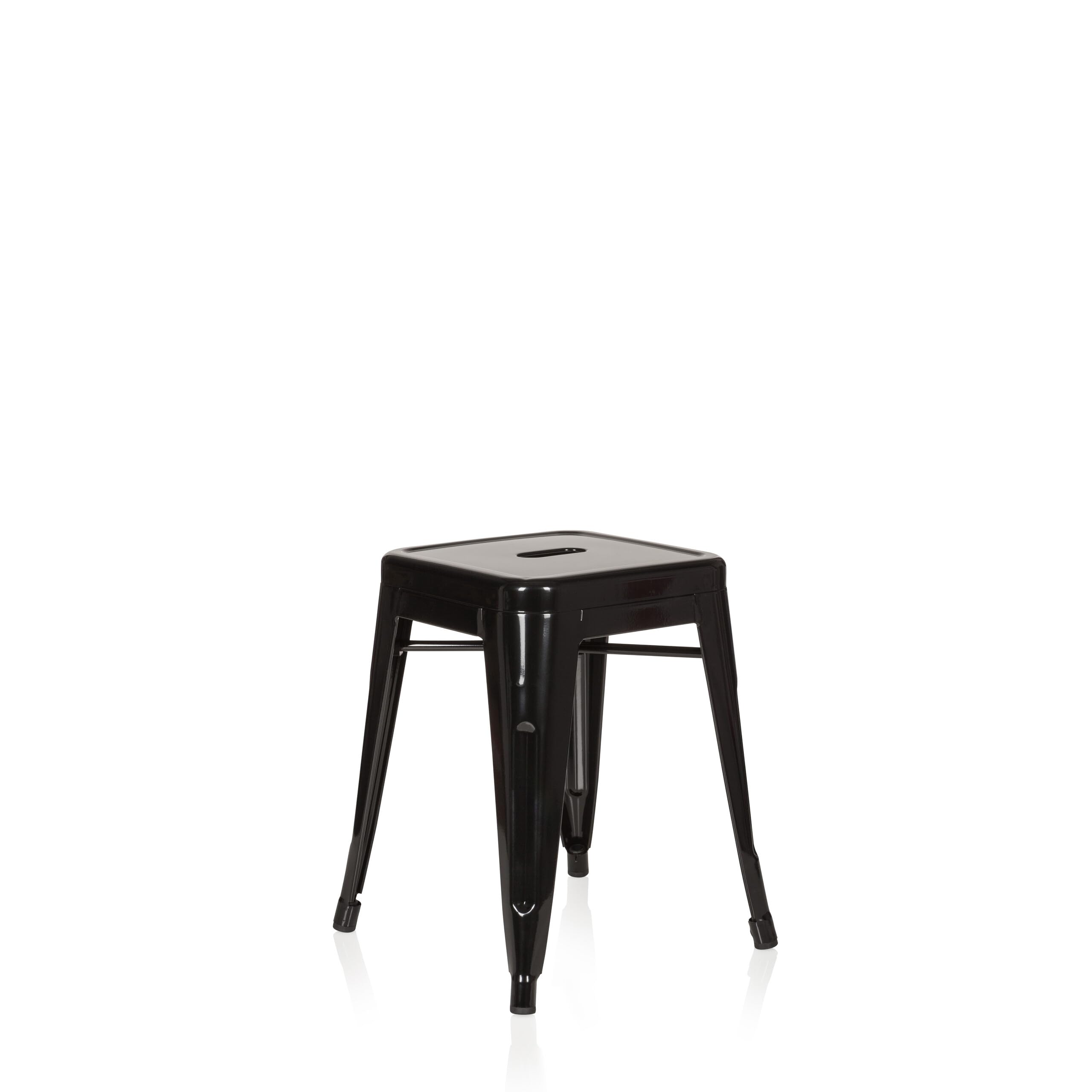 hjh OFFICE 645000 Tabouret bistrot VANTAGGIO Métal Noir, Tabouret au Look Industriel et Moderne, empilable
