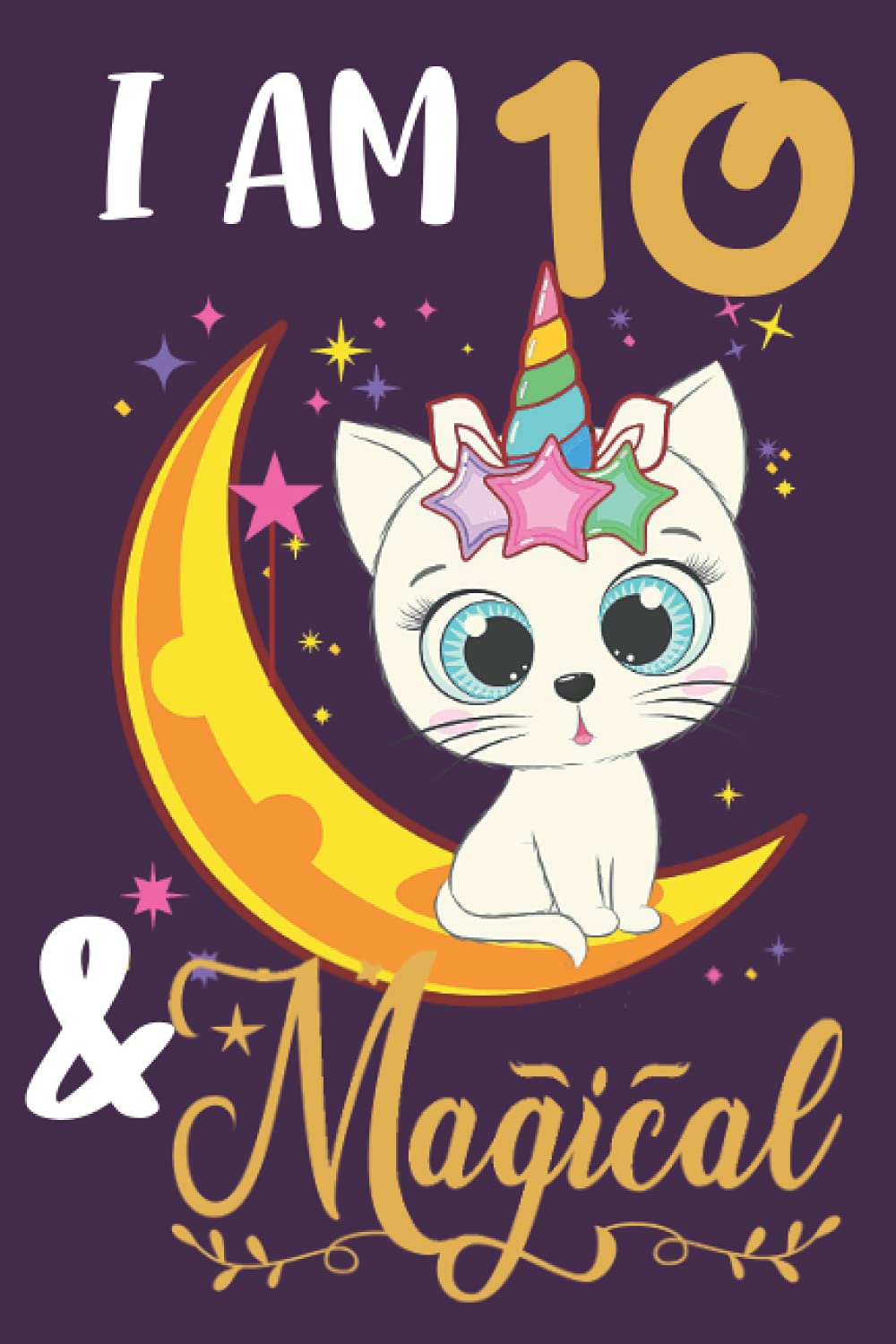 Carnet licorne chat pour fille de 10 ans avec pages lignées et illustrations