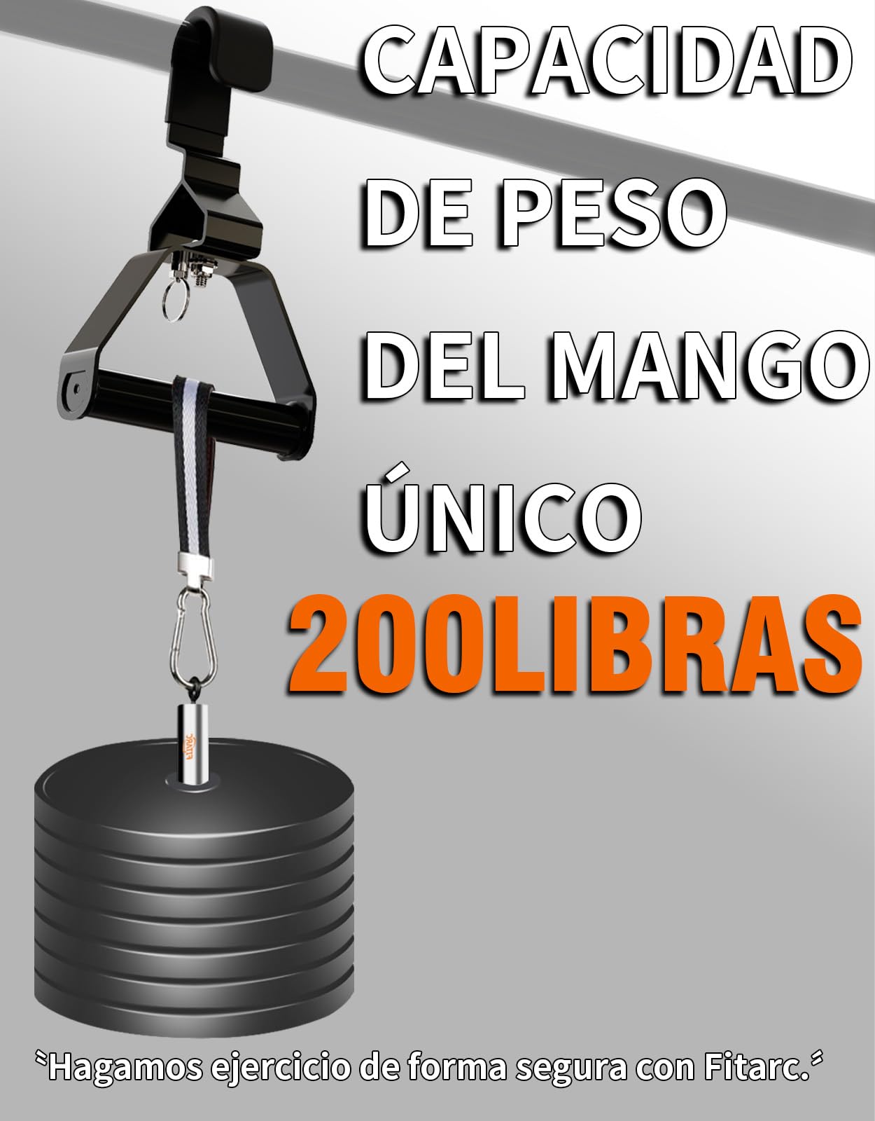 Fitarc Agarre Mejorado de 12 Niveles V2 - 2 Piezas, Mango de Ajuste Con Accesorios Extraíbles LAT, Para Remo y Dominadas