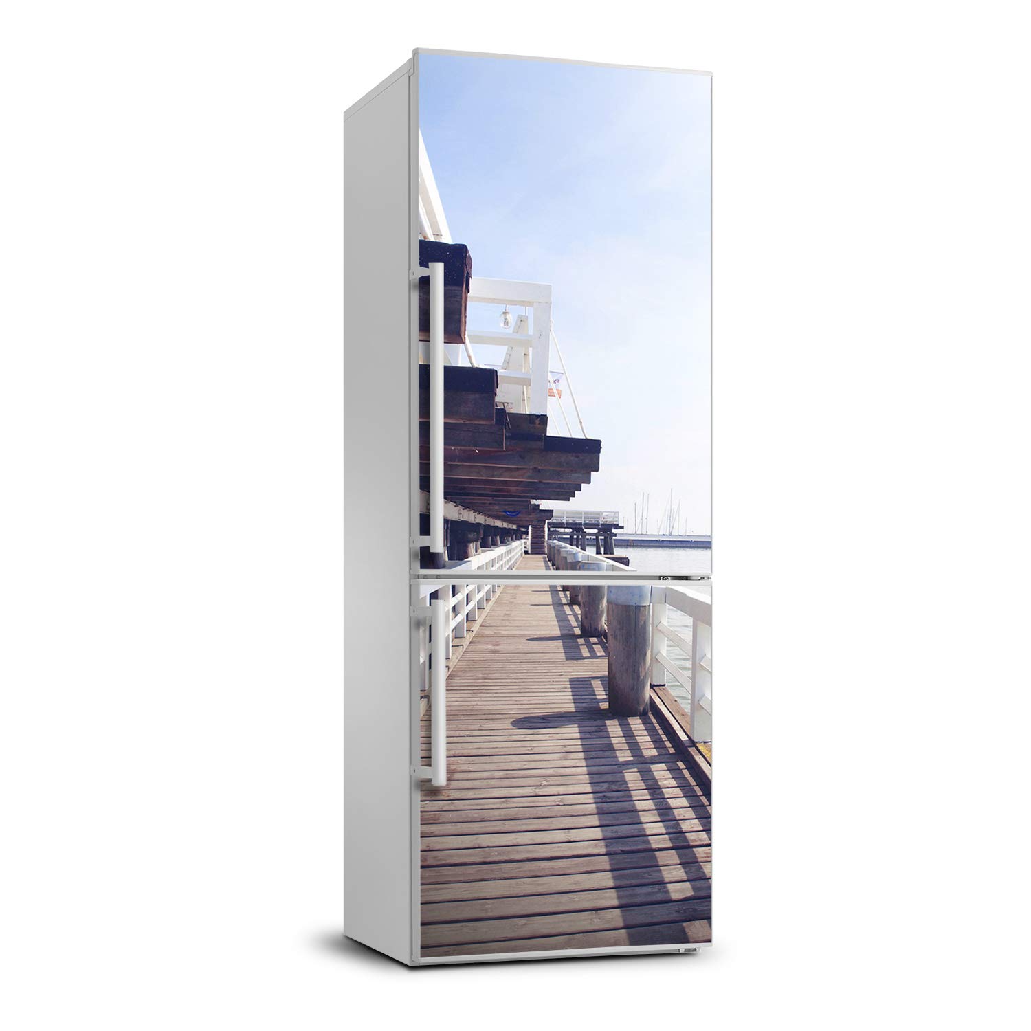 Sticker frigo 60x180cm pour masquer les défauts : autocollant réfrigérateur Sopot Molo