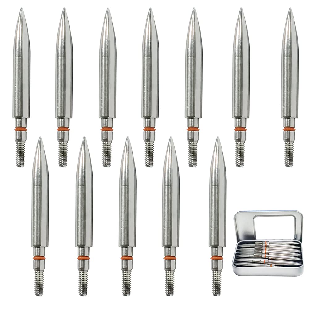 100/125/150/200/300 Grains Archery Field Points Practice Field Tips, Archery Target Practice Hunting Arrow Tip for Recurve, Compound Bow Crossbow, Stainless Steel Screw in Broadheads