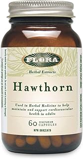 Flora - Hawthorn - Heart Tonic - 520 mg of Hawthorn Leaf and Flower - 60 Vegetarian capsules