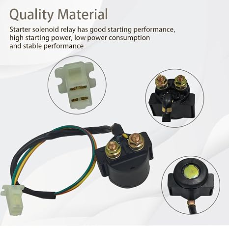 Starter Solenoid Relay Compatible with Honda ATC200 FourTrax 125 250 300 TRX125 TRX200 TRX250 TRX300 TRX300FW 1981-2000 Replacement for 35850-HC4-000 31200-HC4-033 35850-HA8-771 35850-415-007