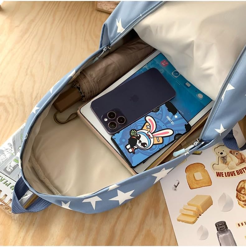 Y2K Backpack Women Men, Cute Daypack Grunge Stars Vintage Chic Trendy Design Bookbag Backpack Daily Use Hiking Trip (blue) - Image 6