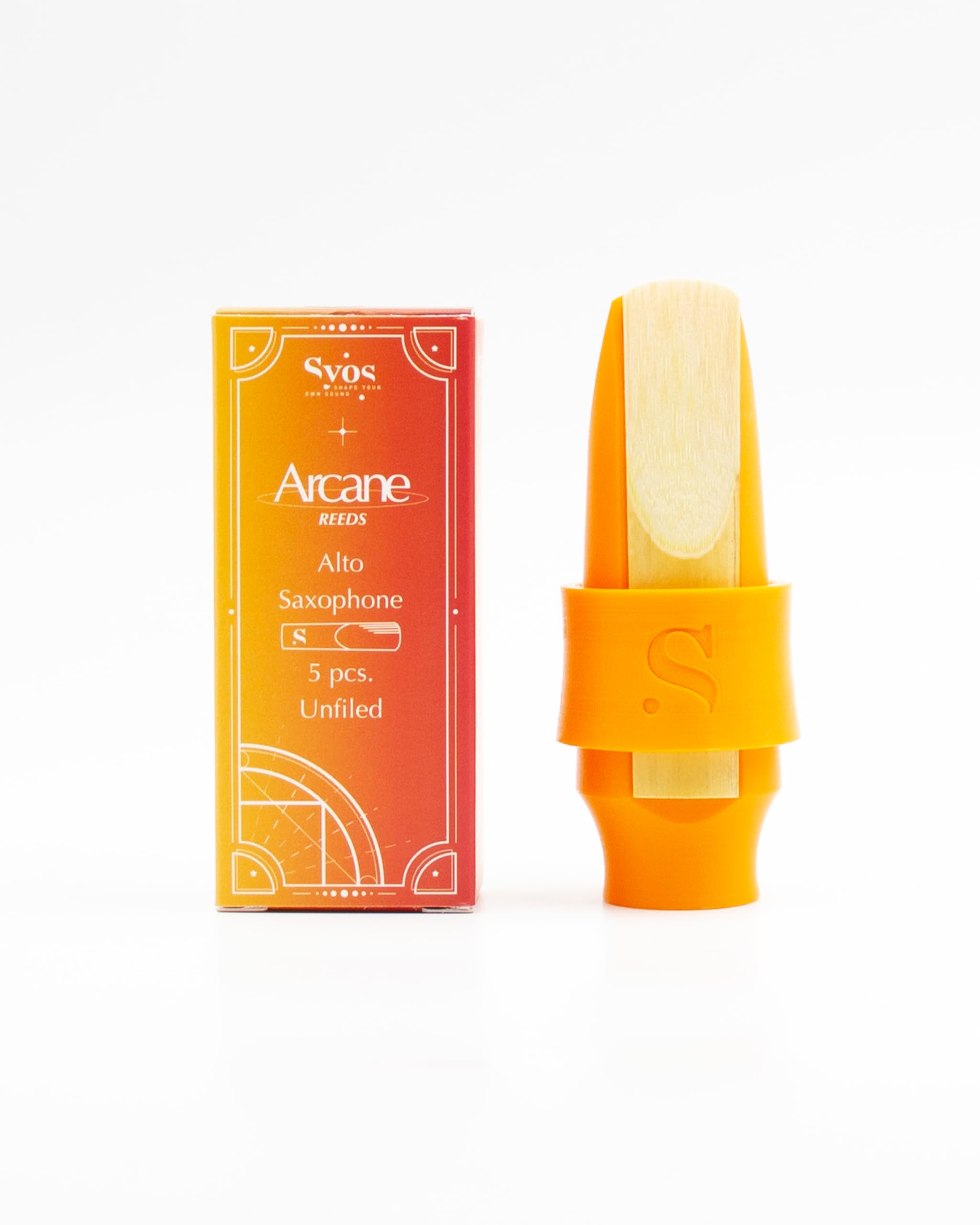 Syos Arcane Alto Saxophone Reeds 3 - Easy to Control Alto Sax Reeds 3 for a Warm and Rich Sound - Unfiled Reeds for Alto Saxophone Mouthpiece - Alto Saxophone Reeds Box of 5