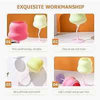 Vista 9 de Gadpiparty Juego de copas de vino con forma de flor, copas de copa de vino, copas de cristal con forma de flor, vasos de tallo para boda, primavera